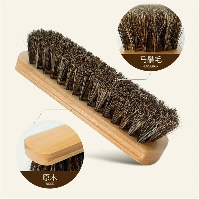 แปรงขัดแบบขนละเอียดด้ามไม้ขัดขนม้าด้ามจับเบาะนั่งเครื่องมือทำความสะอาดหลังคาแผงหน้าปัดรถแปรงล้างรถ