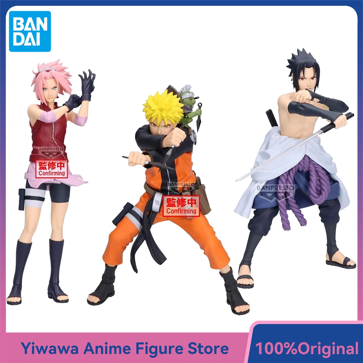 Banpresto Naruto 72 Série Grandista Uzumaki Naruto Uchiha Sasuke Haruno Sakura Anime Figura Ornamento Brinquedo Modelo Colecionável Fino
