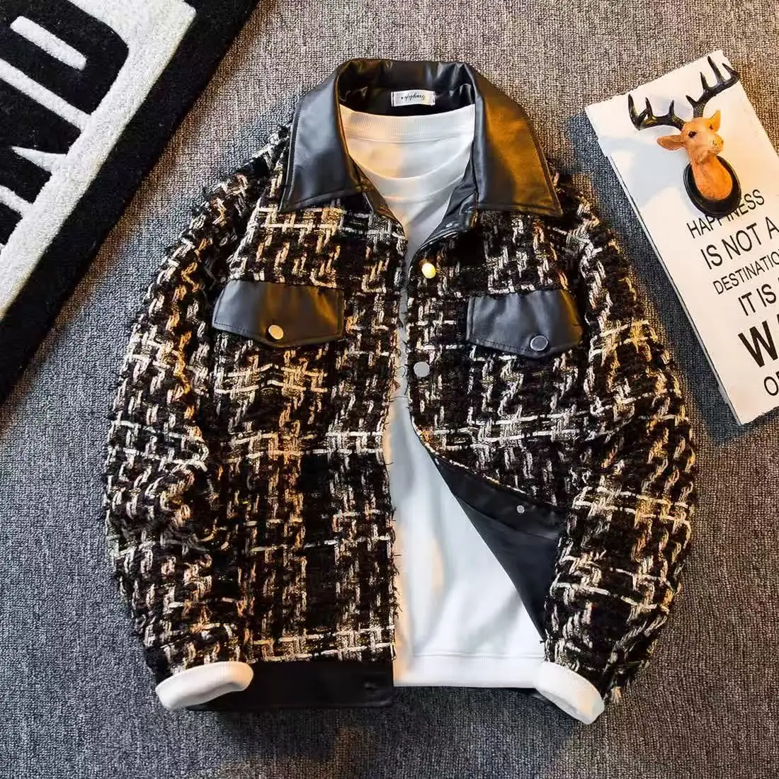 

2024, весенний новый стиль, мужские куртки, высококачественная повседневная мужская рубашка, осеннее умное модное повседневное мужское пальто, размер M-3XL