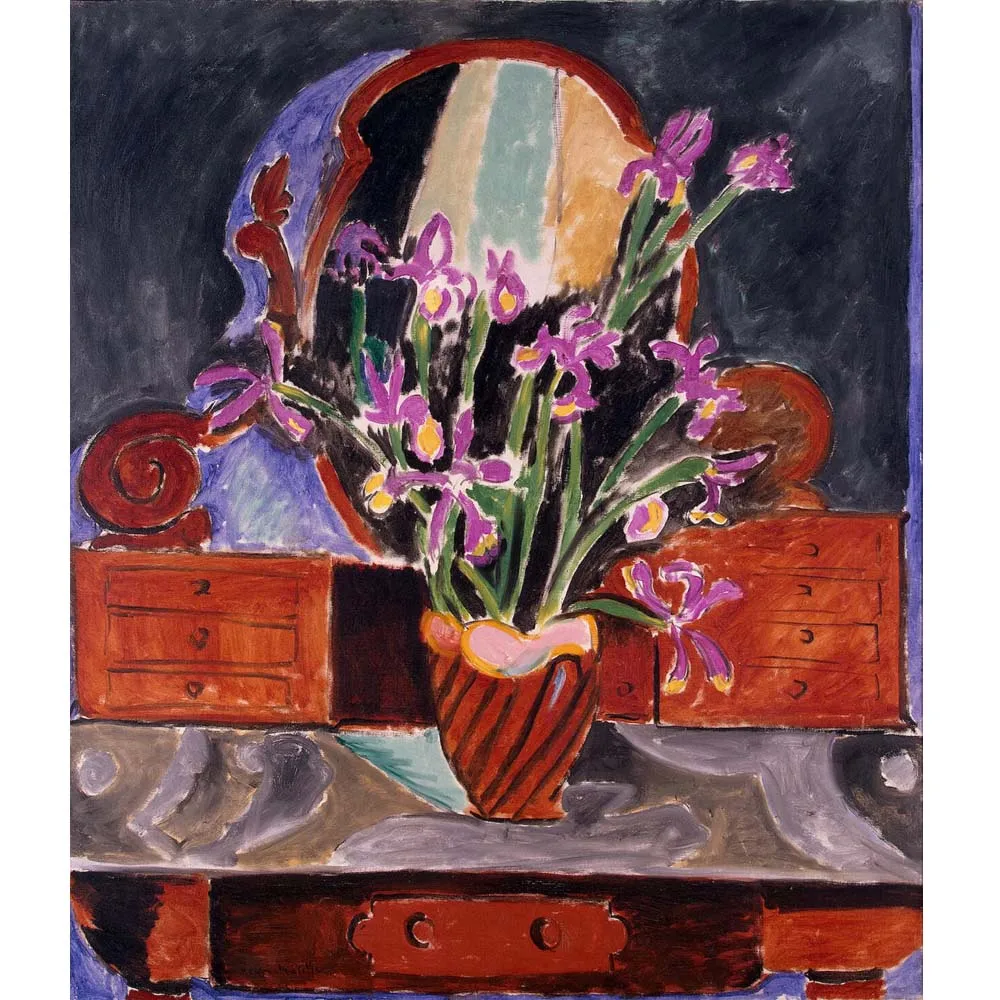 Vase with irises by Henry Matisse,Flower oil painting,Hand painted famous painting reproduction,Home decoration picture art