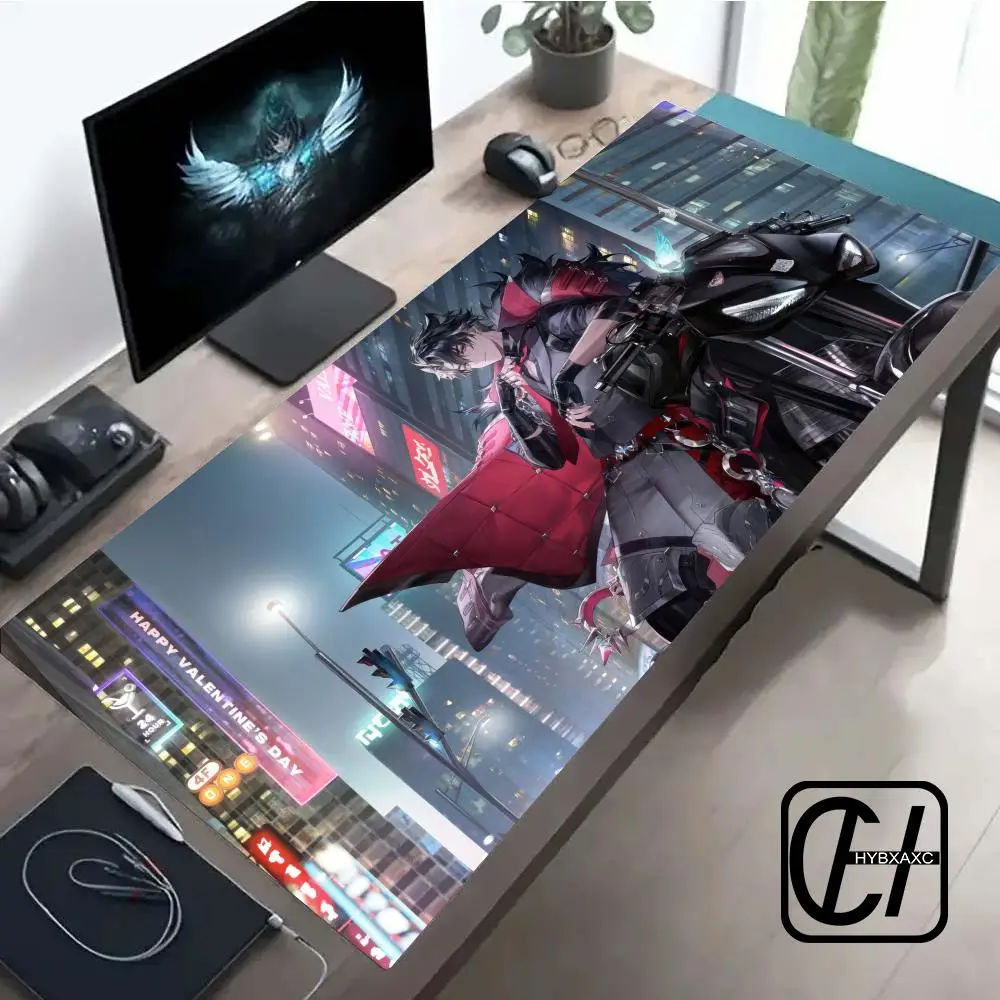 Wriothesley Game G-Genshin lmpact Mouse Pad Gaming MousePad LED Table Pads Micro USB Backlit Rubber RGB Desk Mats Desktop XXL