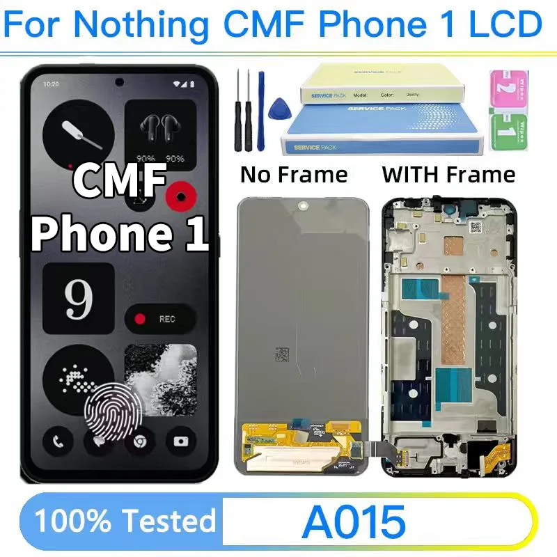 Pantalla de 6,67 pulgadas para nada CMF Phone 1, pantalla LCD, montaje de digitalizador con pantalla táctil A015, piezas de repuesto para reparación de pantalla