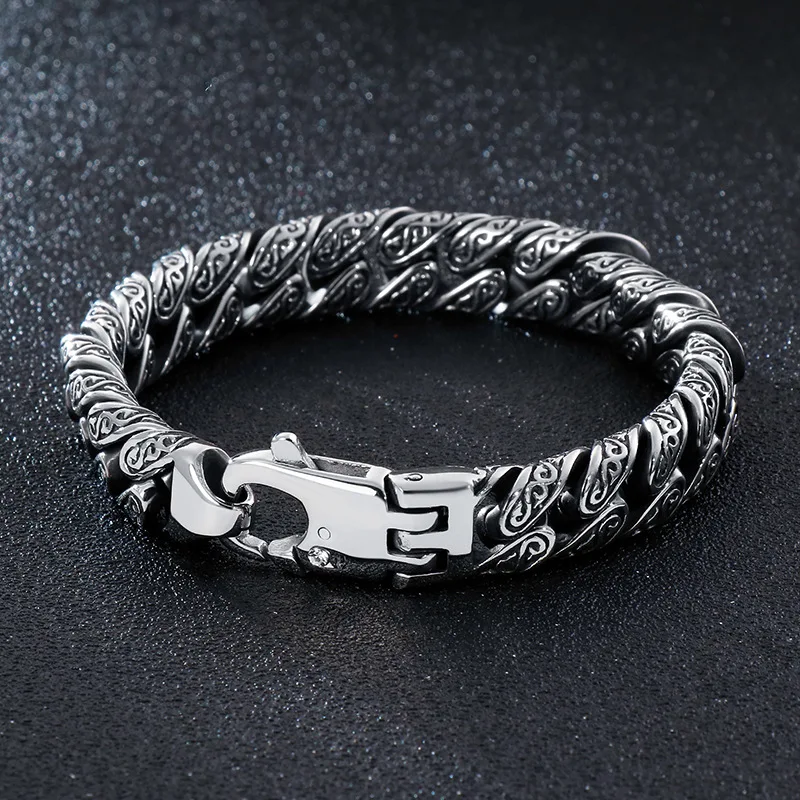 

925 Sterling Pulseira De Prata Para Homens, Jóias De Corrente Na Moda, Charme Italiano, Original