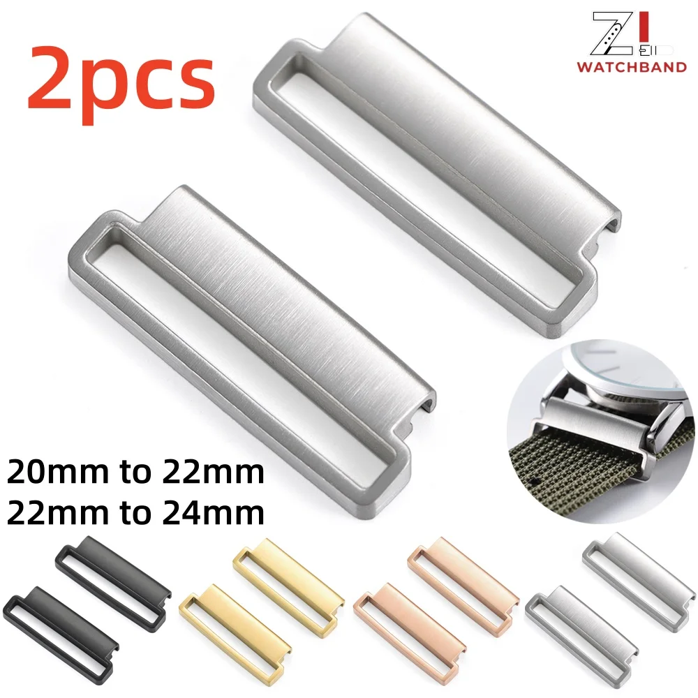 1 Pair Stainless Steel Connector Quick Release Adapter WatchBand Connector 20mm to 22mm 22mm to 24mm Watch Adapter Accessory