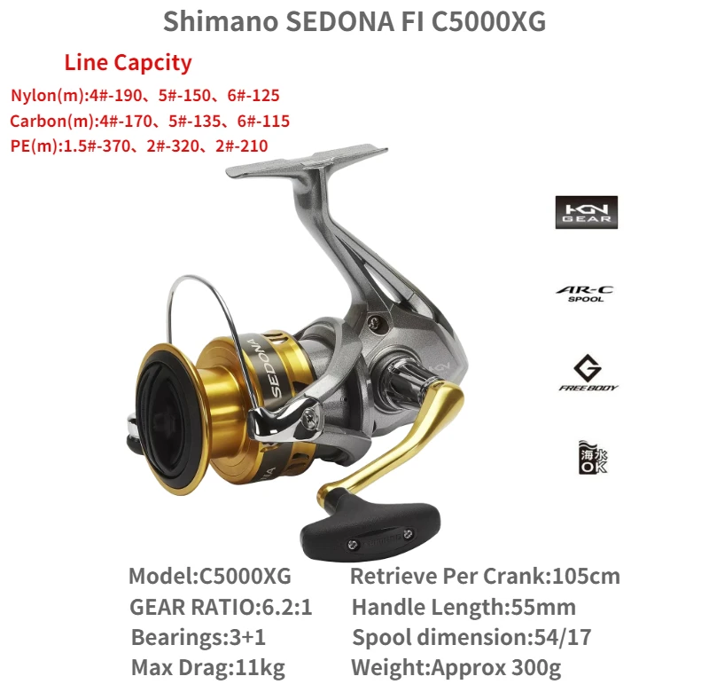 2017 SHIMANO SEDONA FI 500 1000 C2000HGS 2500HG C3000HG 4000XG