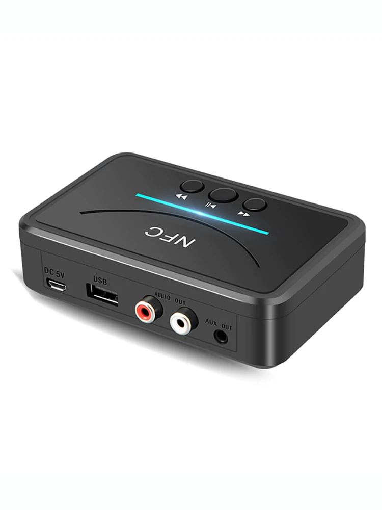 KEBIDUMEI Odbiornik Bluetooth 5.0 z NFC, gniazdem 3.5mm, 2RCA, USB, adapter audio HiFi stereo do PC, samochodu, głośników, wzmacniacza — zdjęcie produktu 7