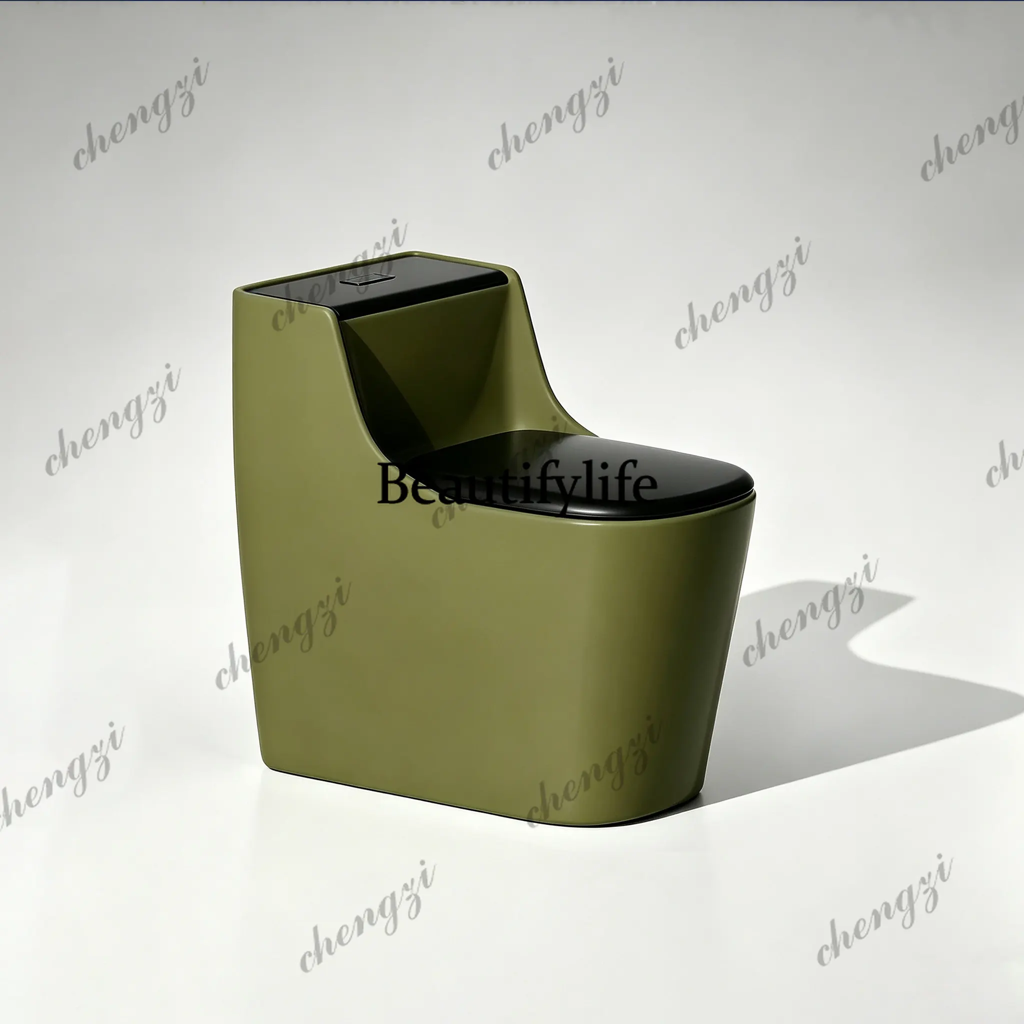 French retro green ordinary toilet colored siphon armrest bathroom household toilet