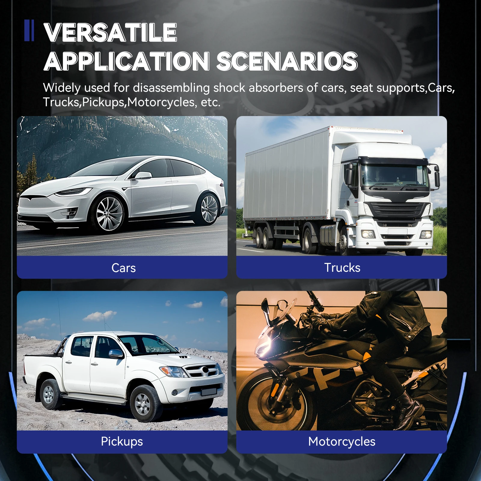 Podofo Universal Federbeinspanner Werkzeug Auto Stoßdämpfer Federspanner Reparatur Spezialwerkzeug Stoßdämpfer Federentferner Stoßdämpfer Werkzeug Spiralfeder Spanner Werkzeugset mit Tragetasche für Autoreparatur – Detail 1