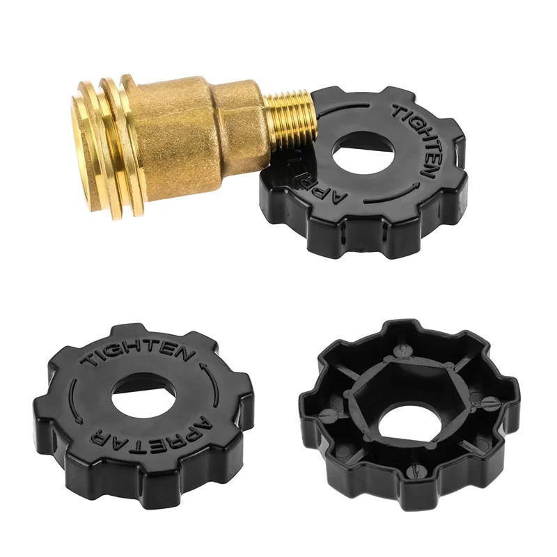 ABCL 3 Pack QCC1 Nut Propane Tank Cylinder Adapter, Brass 1/4 Inch NPT Male, 3/8 Inch Flare X 1/4 Inch Male Pipe Fitting