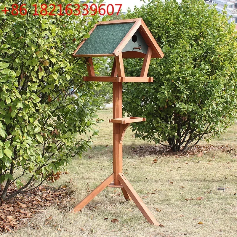 TAO Outdoor Solid Wood Feeder Sparrow Pigeon Feeder Nest Terrace Garden Villa