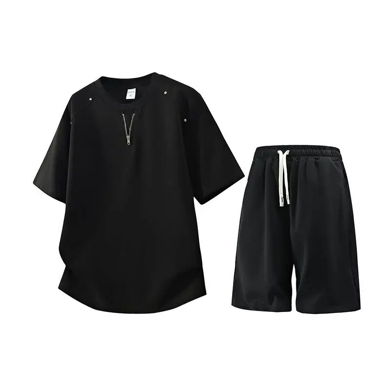 

Men's Summer New Matching Set: Short Sleeve T-Shirt & Shorts, Loose Casual Tops, Trendy Half-Sleeve Tees for Teenagers