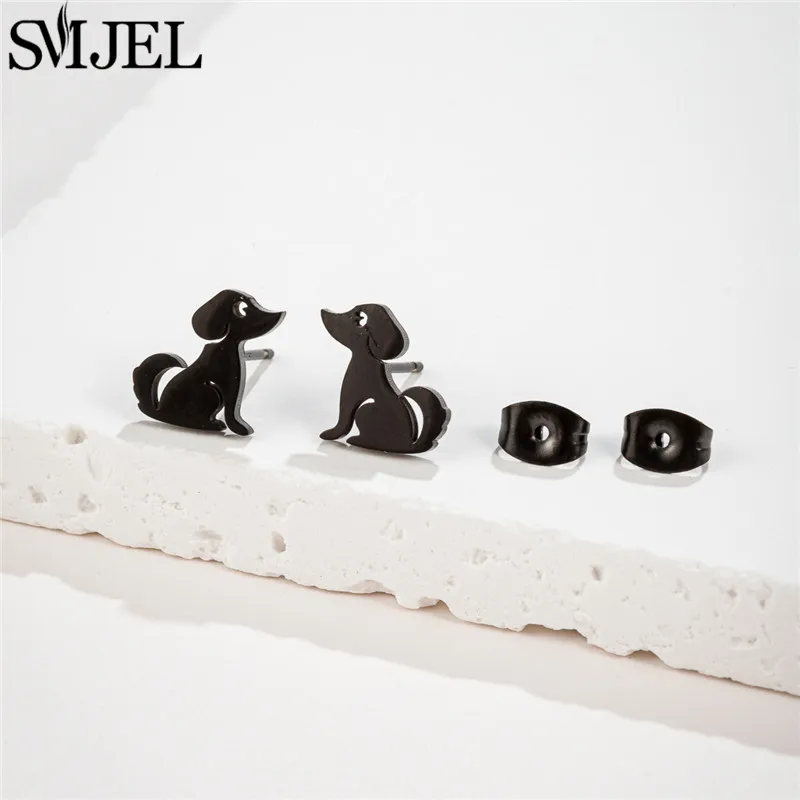 Cute Animal Earings Multiple Stainless Steel Cat Stud Earrings for Women Dog Paw Ear Studs Everyday Jewelry Pendientes Gift