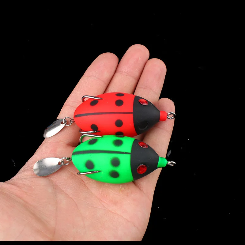 1 Pcs Bionic Ladybug Hard Bait Fishing Lure 5cm/6g Simulation Minnow Fishing Wobblers Crankbait Pesca Insect Fishing Tackle