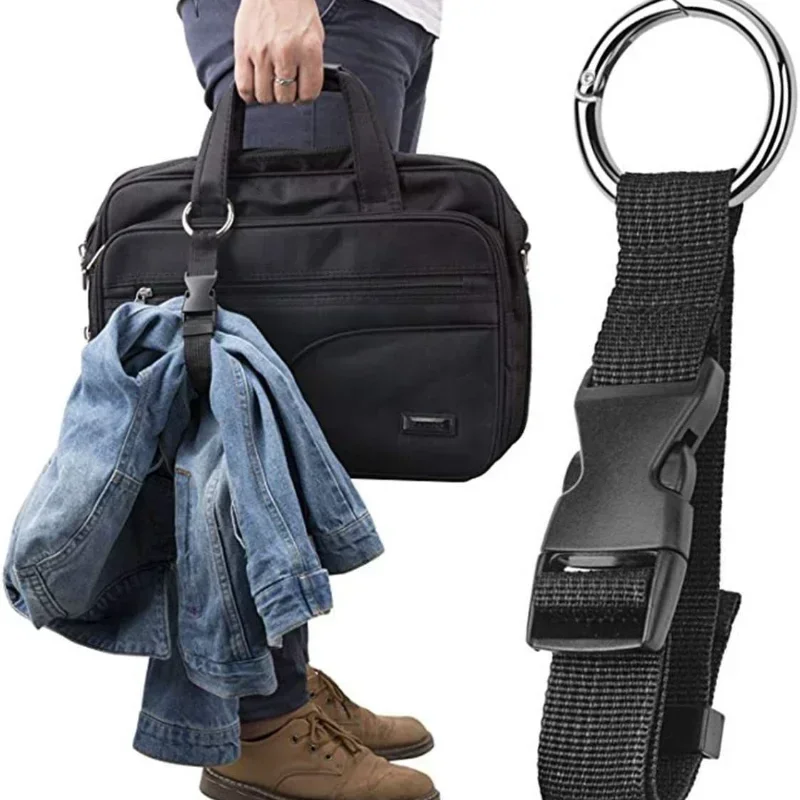 Multitool Outdoor Small Tools: Portable Nylon Anti-theft Luggage Strap Holder Gripper with Handbag Clip