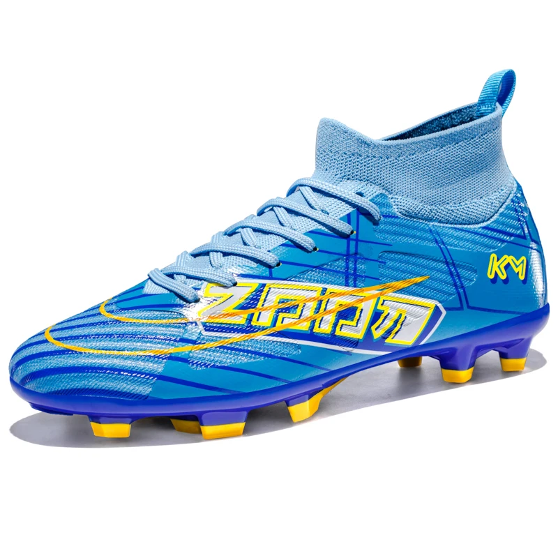 

Men Soccer Shoes TF/FG Football Boots Soft Non-Slip Cleats Grass Training Sneakers Male Outdoor High Top Sport Soccer Footwear