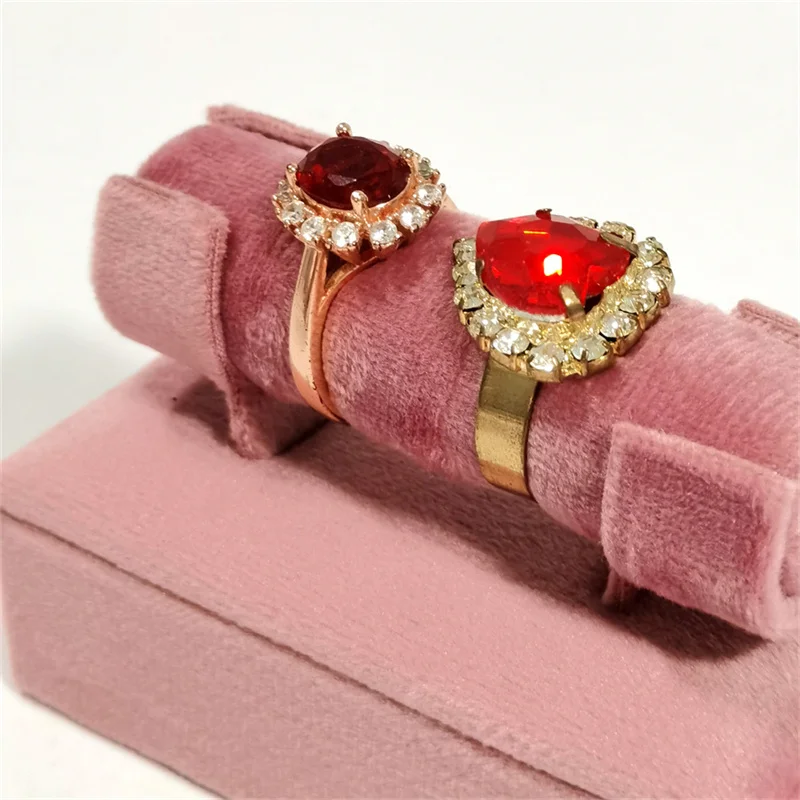 High Quality Pink Velvet Ring Holder Ring Earring Bracelet Chain Storage Rack Jewelry Storage Display Rack