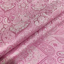 Brocade Fabric By The Meter for Dresses Diy Cheongsam Costume Sewing Soft Drape Summer Black White Jacquard Flowers Silky Cloth