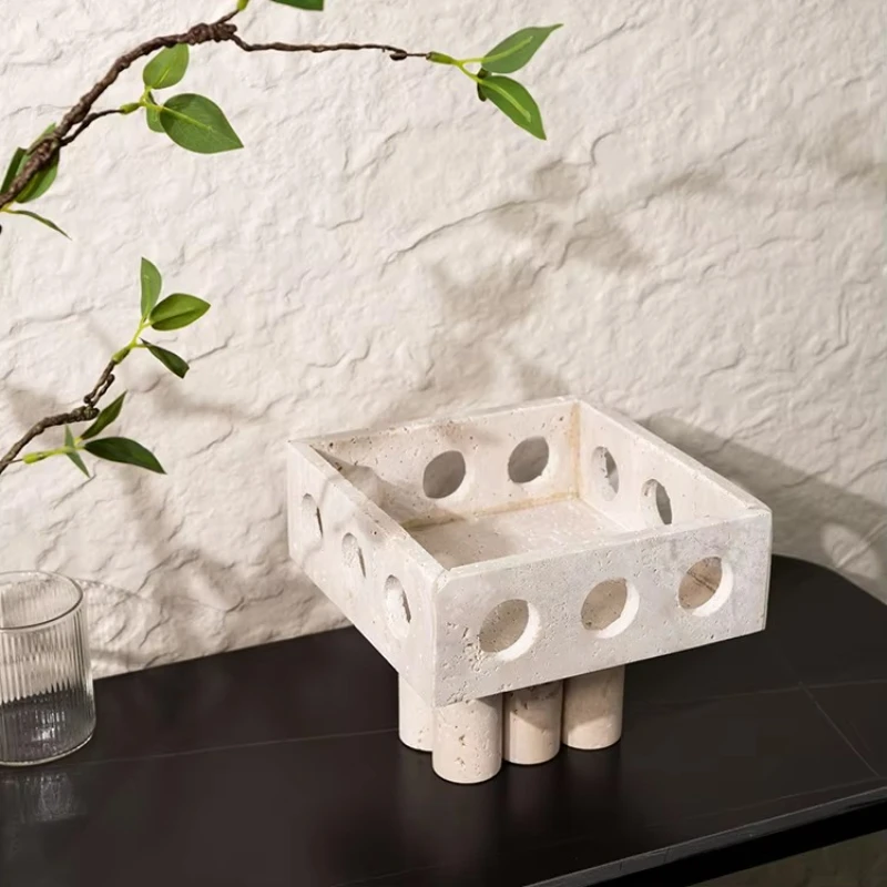 

Modern minimalist interior design yellow desktop home decoration dried fruit tray marble tray