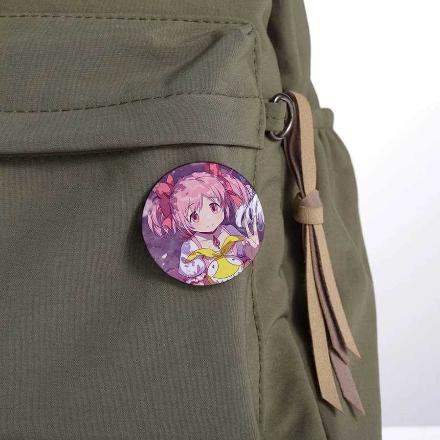 New Puella Magi Madoka Magica Pins Cute Anime Figure Homura Miki Sayaka Brooch Cosplay Badge Backpack Shoes Jewelry Accessories