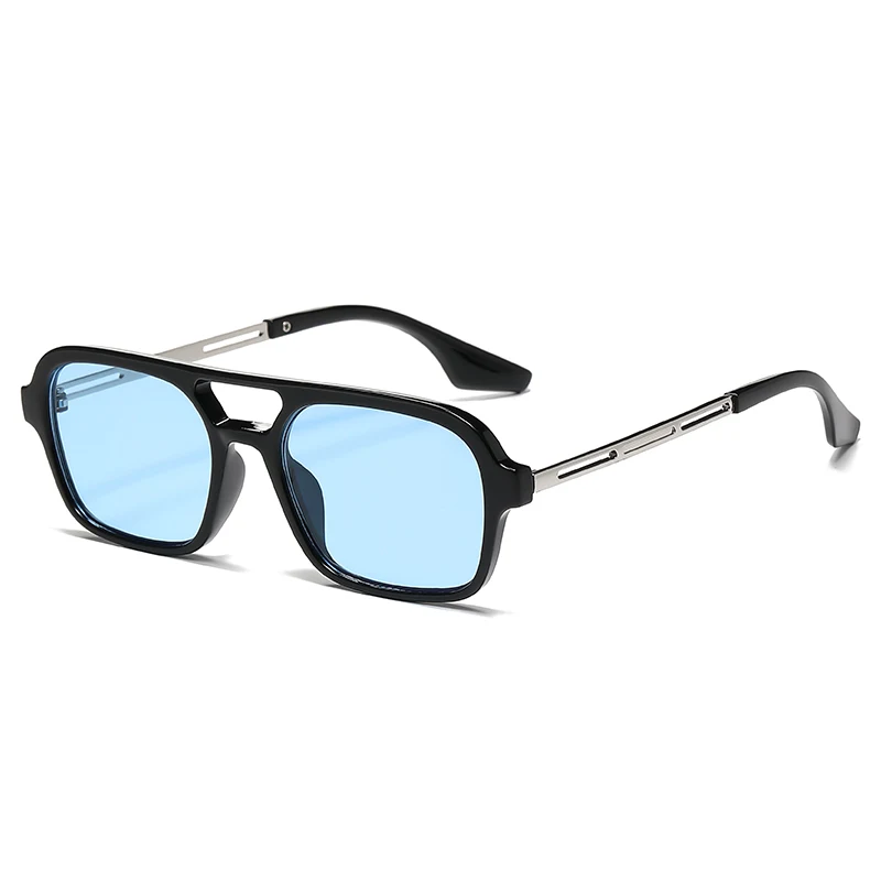 Moda nova vintage quadrado óculos de sol feminino doce cor retro ponte dupla óculos masculino retro gradiente eeyglasses óculos uv400