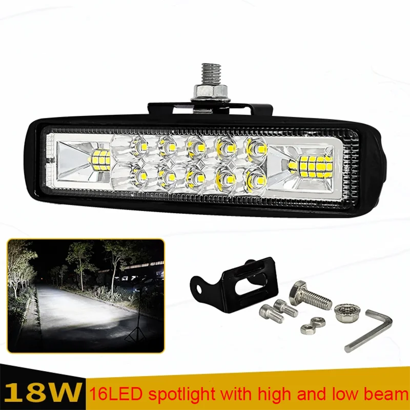 1PC 12V - 60V Motorcycle Additional Lights High Low Beam Ebike Modified Headlight Motorbike Front LED Light Accessories Parts