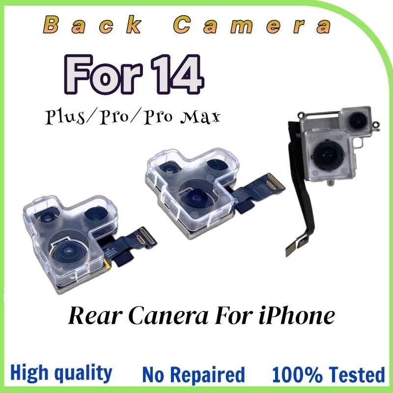 Tested Rear Camera For iPhone 14 Pro Max Back Camera for iPhone 14 Plus Camera with Main Flex Cable Module Replacement