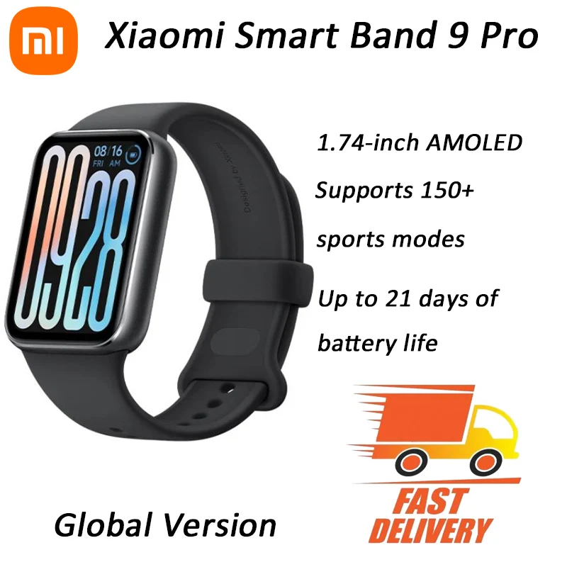 Global Version Xiaomi Smart Band 9 Pro 1.74'' display with 2.5D cover glass Supports 150+ sports Up to 21 days of battery life