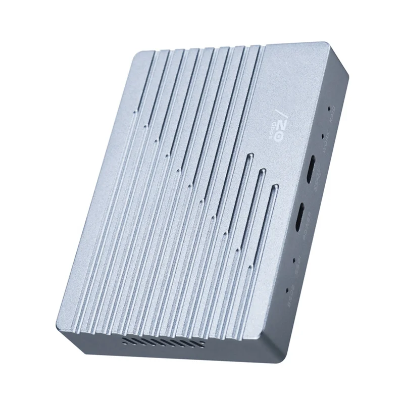 ABSQ-صندوق القرص الصلب الخارجي لـ Dual Bay Nvme SSD الضميمة M.2 2280 Nvme حافظة القرص الصلب 20Gbps USB3.2 Gen2 Type-C US PLU