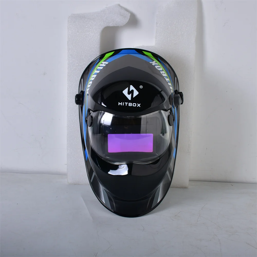 HITBOX Welding Helmet ​Auto Darkening - Large Viewing Screen True Color Hood Solar Lithium DIN4/5-9/9-13 1/1/1/2