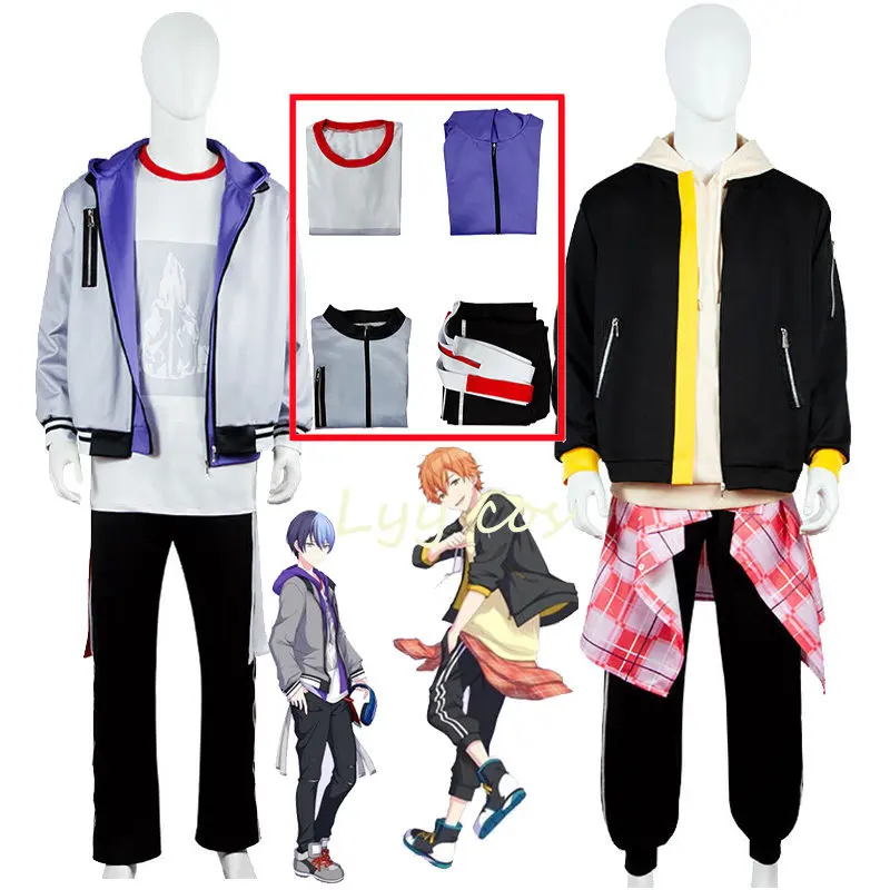 

Aoyagi Toya Cosplay Anime Project Sekai Colorful Stage Feat Costume Shinonome Akito Cosplay Hooded Sweatshirt Pants Short Set