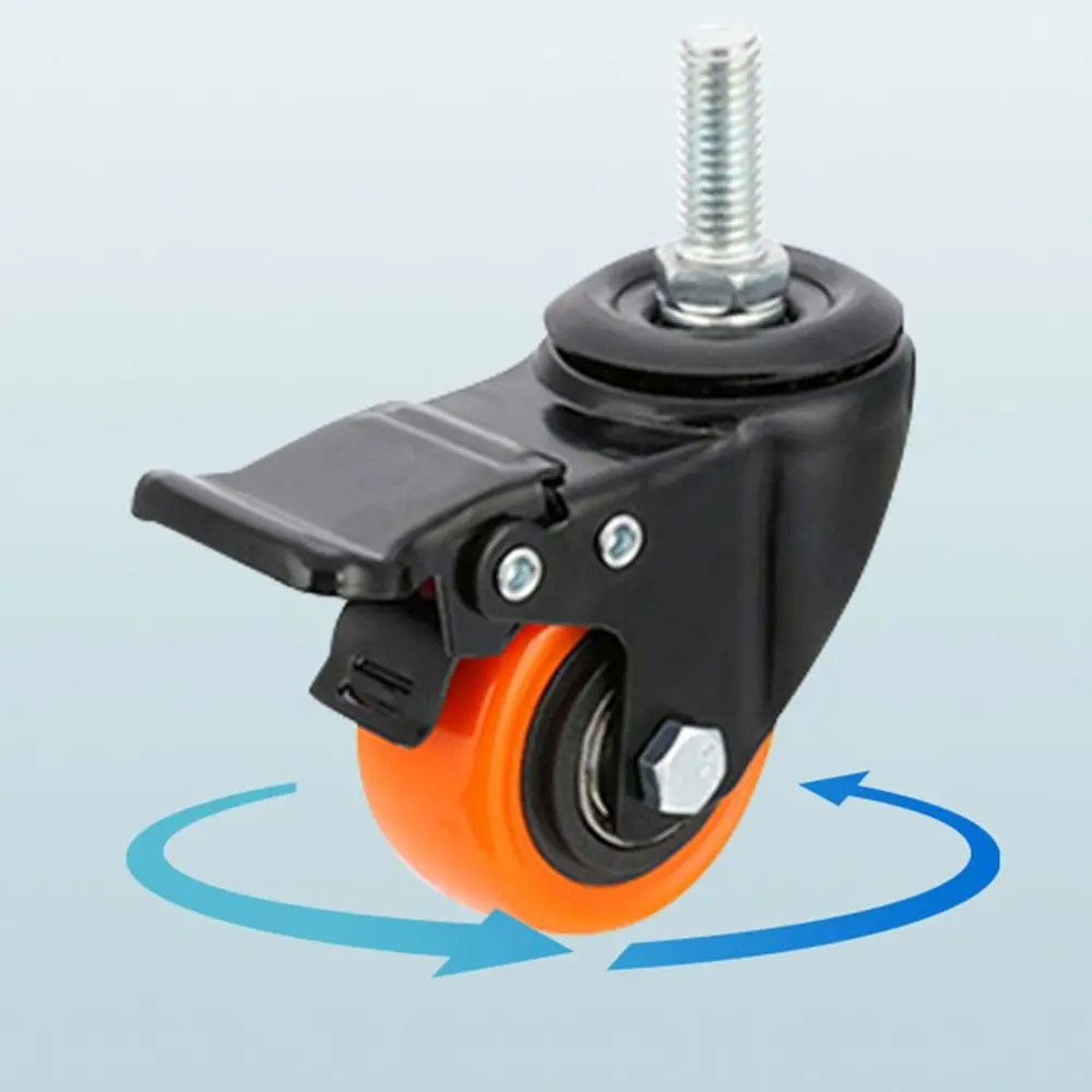 PVC Caster Wheels Swivel Castor Wheels Metal Mounting Plate Four Hole Plate Furniture Caster Wheels Non-Marking Wheels Swivel