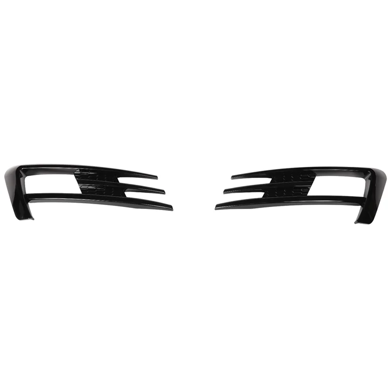 

For Golf 7 MK7 2013-2017 Gloss Black Car Bumper Fog Light Grille Cover Trim-A28K