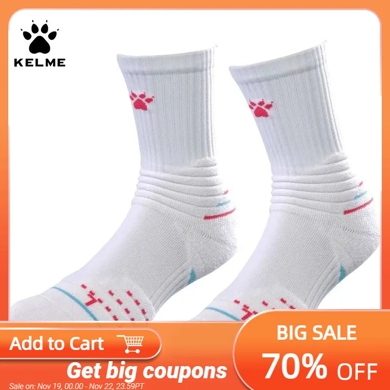 

Kelme Basketball Socks Towel Bottom Men's Long Sleeve Breathable Anti Slipsweat-absorbing, And Shock Absorbing Adult Sports Sock