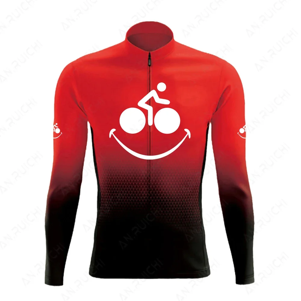 

Smile Pattern Cycling Jersey Summer Autumn Long Sleeve Cycling Clothing MTB Bike Uniform Maillot Ropa Ciclismo Mens Bicycle Wear