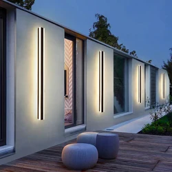 Lâmpadas de parede longas led ao ar livre à prova dip65 água ip65 luzes do jardim ao ar livre varanda-f-lights porta lâmpada de parede iluminação moderna ao ar livre walllight