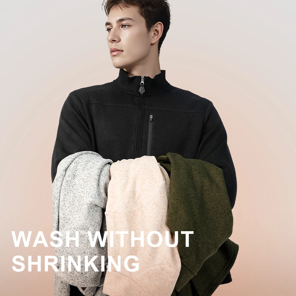 Mens Knitwear Long-Sleeve Sweater Fleece Jacket Half-Zip Autumn/Winter Warm Sweatshirt Top Outerwear Simple Base Layer