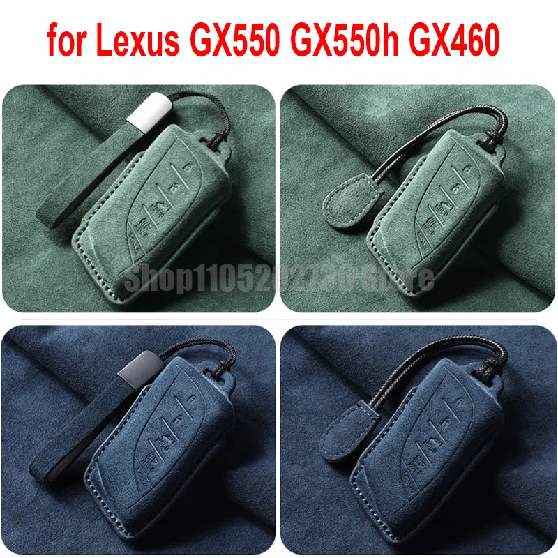 Suede Leather Key Case Holder Cover Shell for Lexus GX550 GX550h GX460 2024 2025 2026 RX LS LX600 Fob Smart Key Protection Bag