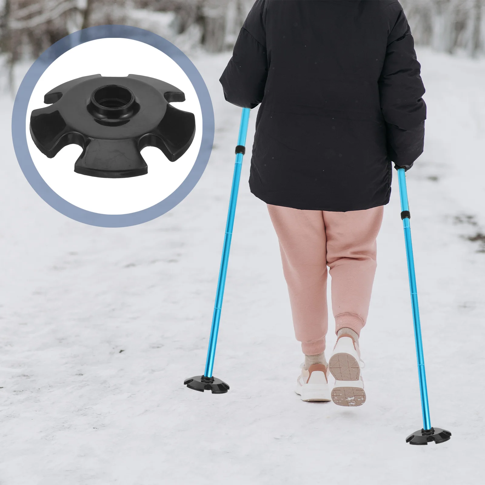 البلاستيك الرحلات القطب تلميح وسادة مانع الطين لعصي المشي أقطاب المشي لمسافات طويلة تسلق والعتاد سهلة التركيب لا أدوات المطلوبة #6