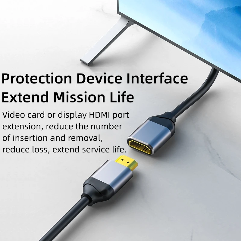 HDMI 2,1 Verlängerung Stecker zu Buchse Kabel 8k 60Hz/4k 144Hz/2k 165Hz HD HDMI-Kabel unterstützen dynamische HDR für TV, Displays, Projektoren – Detail 5
