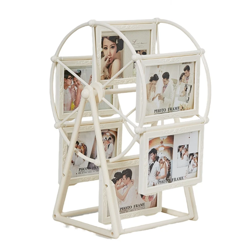 Retro Vintage Rotating Ferris Wheel Picture Frame, Personalized Family Photo Frame Shows For 12 Photo Home Decor