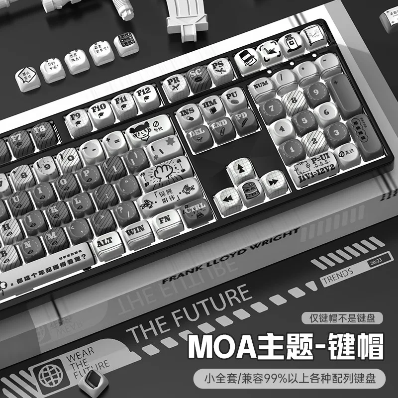 

QBYIPBT sublimation keyboard moa keycap cute round personality creative custom 87/68/108/75/98 keys