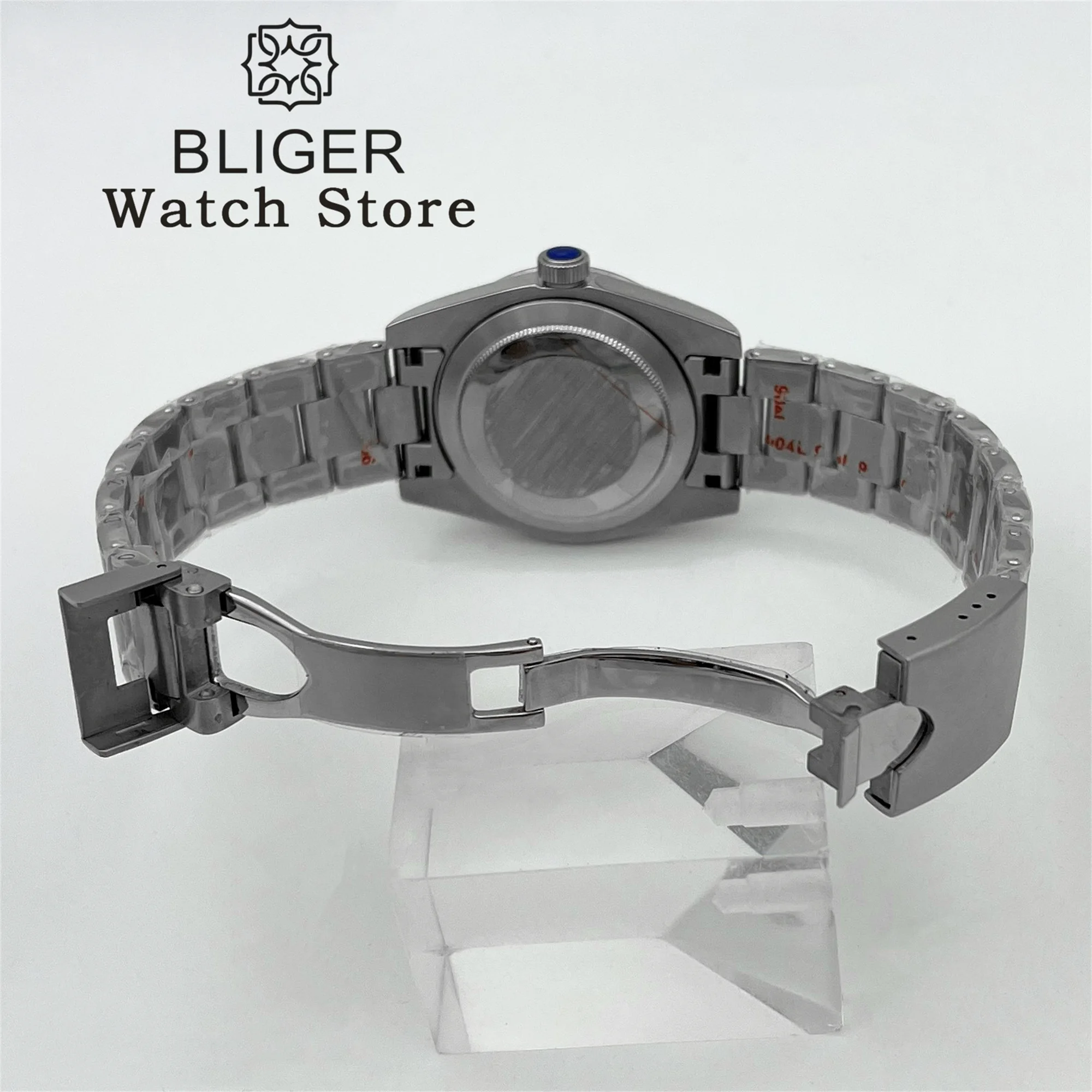 BLIGER 39mm GMT Watch Case Solid bezel Sapphire Glass Stainless Steel Strap Fit NH34 NH35 NH36 ETA2824 PT5000 Movement