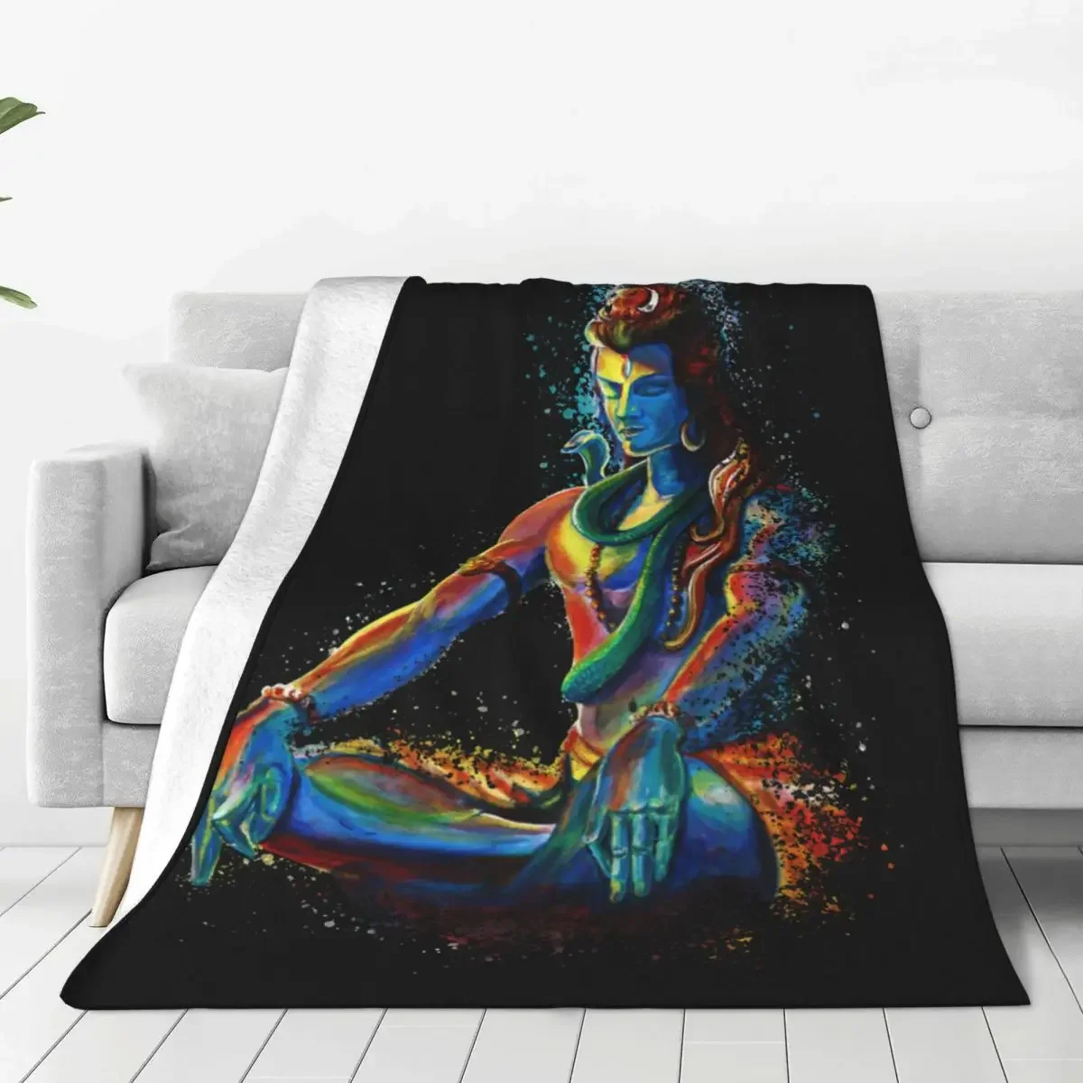 Eternal Lord Shiva In Meditation Plush Blanket Hindu Ganesha God India Lingam Creative Throw Blanket for Home 200x150 Bedspread