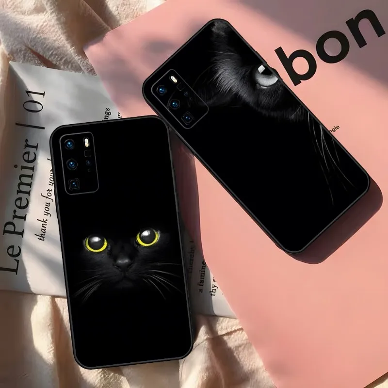 Black Cat Staring Eye On Phone Case For Huawei Y 9 2020 2017 II 5 2018 2019 5 P 6 Prime Pro Nova 6-4g2019 7 A 3 S Nova 9SE