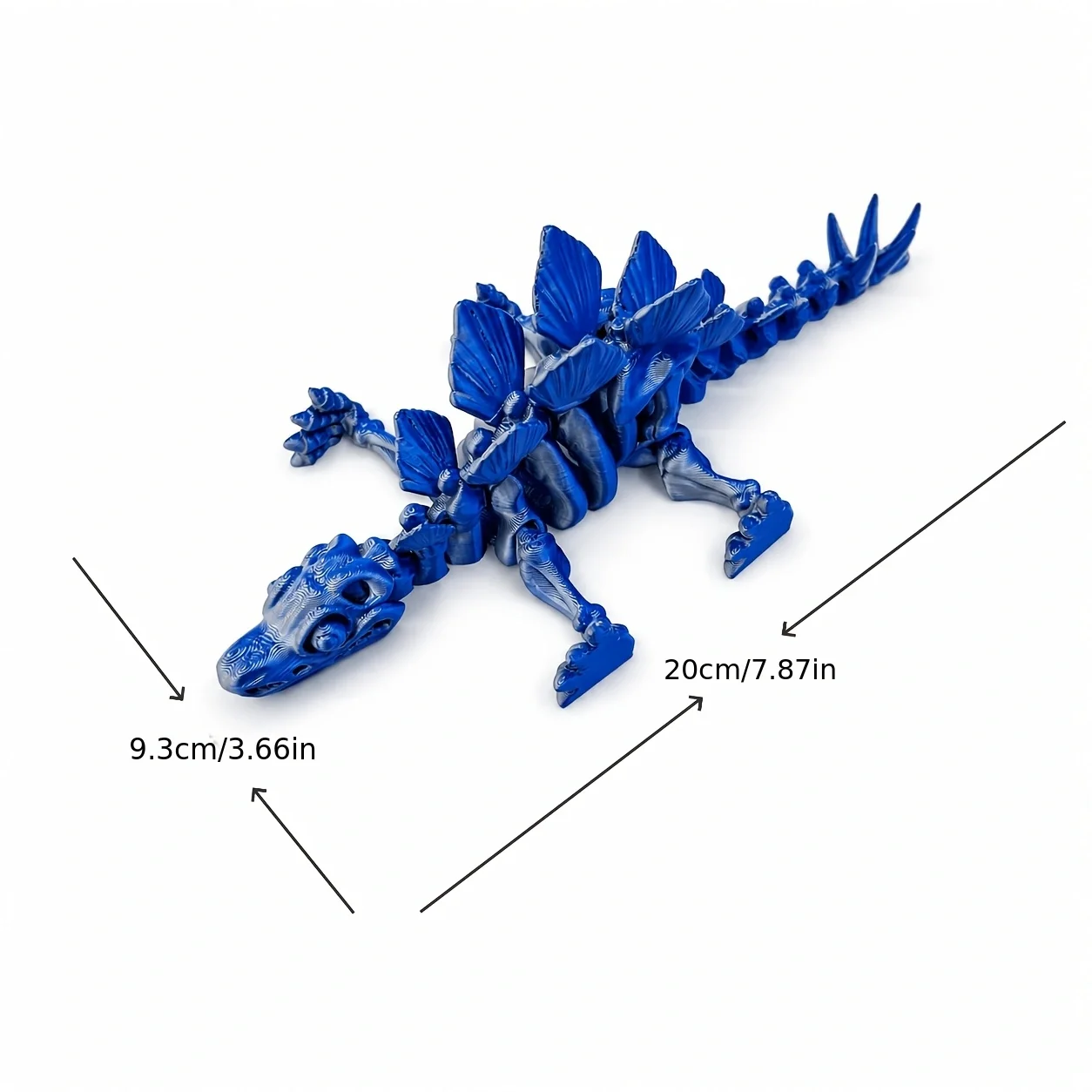 3D Printed Skeleton Stegosaurus Toy, Articulated Poseable Dinosaur, Vivid Colors, Halloween Desk Gift for Collectors