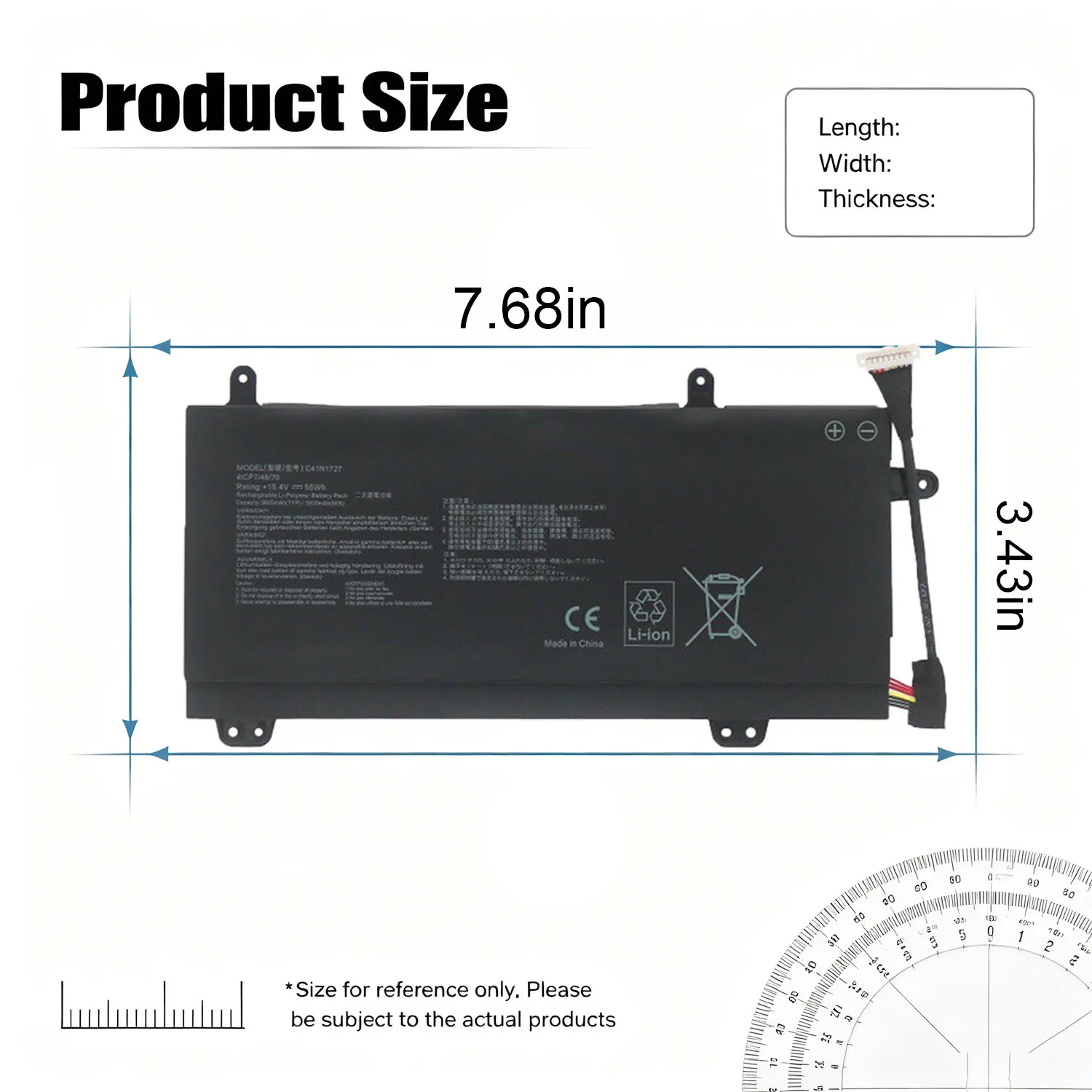 New C41N1727 Laptop Battery For ASUS ROG Zephyrus FX503 FX503VD FX503VM GL503 GL503VD GL503VM  15.4V 55WH