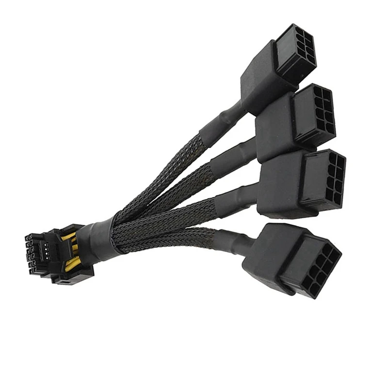 5X For GPU RTX4090 RTX4080 4X8 Pin PCI-E To 16 Pin Graphics Card Power Cable 12VHPWR Connector 90 Degree Elbow Cable