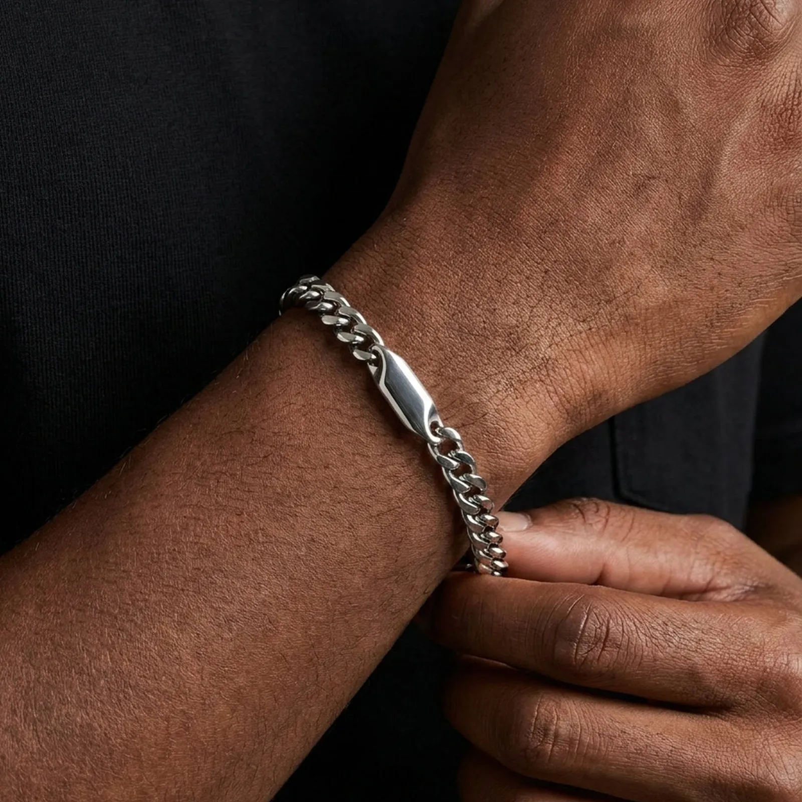 Neue Maßgefertigte 1-5 Charms Kettenarmbänder für Männer, Hip-Hop Edelstahl Gliederarmband, Schmuckgeschenk für Ihn Papa Sohn Bruder – Detail 5