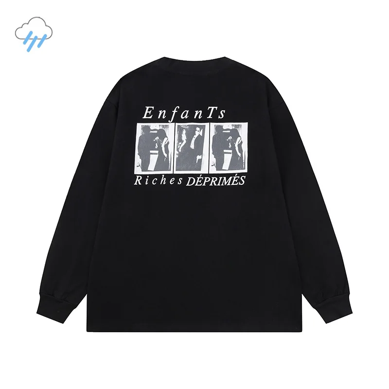 Hip Hop Oversized Classic Logo Print ERD Long Sleeved T Shirt Tops Vintage Enfants Riches Deprimes T-Shirt For Men Women