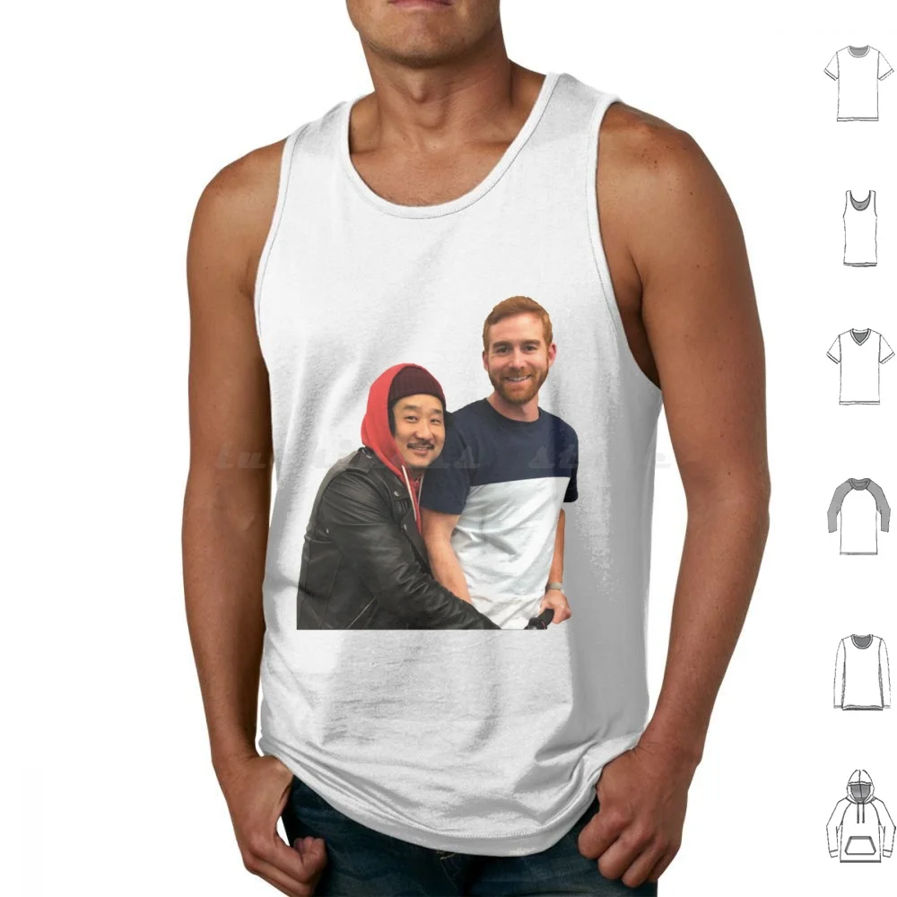 Andrew Santino Bobby Lee Bad Friends Podcast Tank Tops Print Cotton Tom Segura Your Moms House Podcast Bert